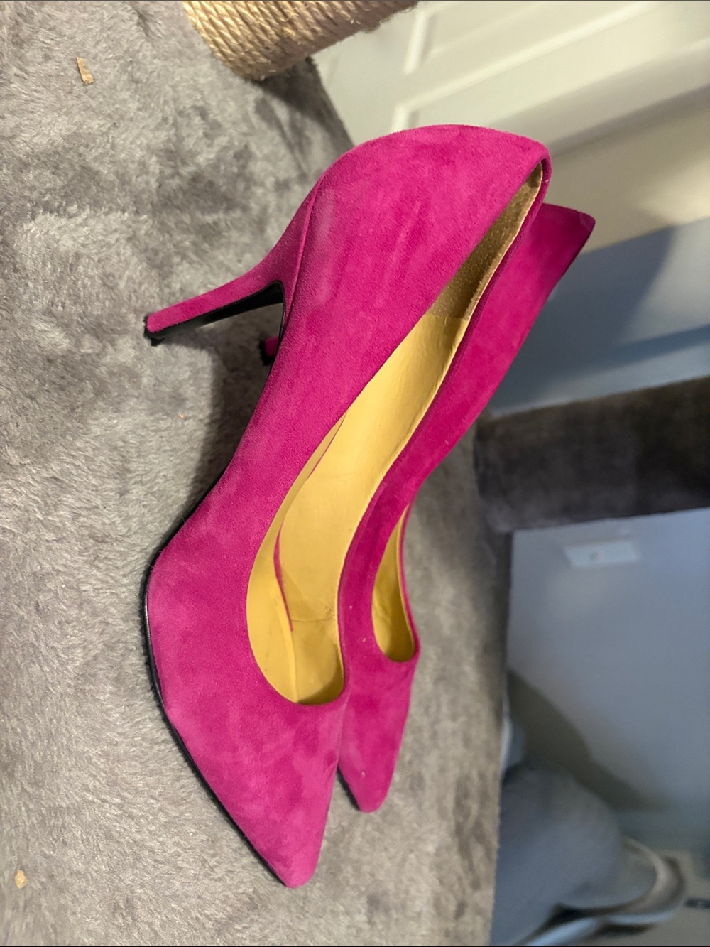 Nine West Magenta Suede Pointed-Toe Pumps - Picture 2 of 6